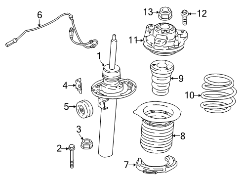 2025 BMW X3 Spring Strut Front Right VDC Diagram for 37105A3B236