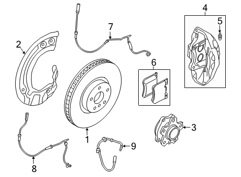 2025 BMW 550e xDrive Front Brakes Diagram 2