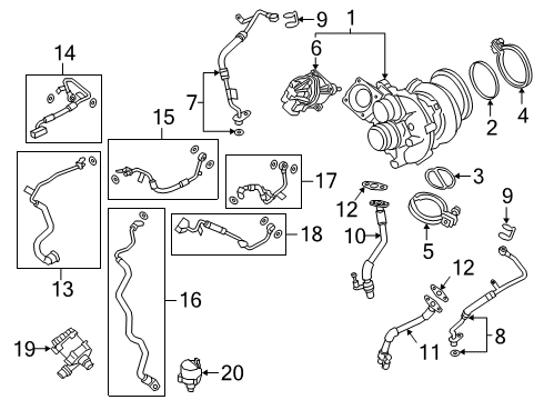 2022 BMW 750i xDrive COOLANT LINE, TURBOCHARGER R Diagram for 11538841582