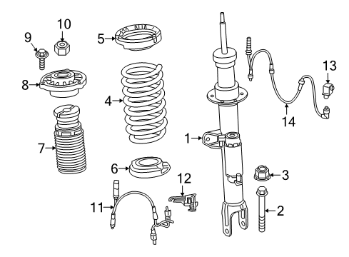 2023 BMW 530i xDrive Front Coil Spring Diagram for 31336879722
