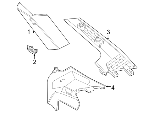 2024 BMW 430i Gran Coupe Cover Column C Left Diagram for 51438096437
