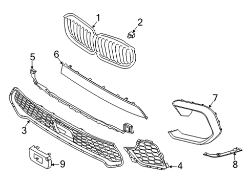 2023 BMW X6 GRILL, AIR INTAKE, CENTER Diagram for 51118077210