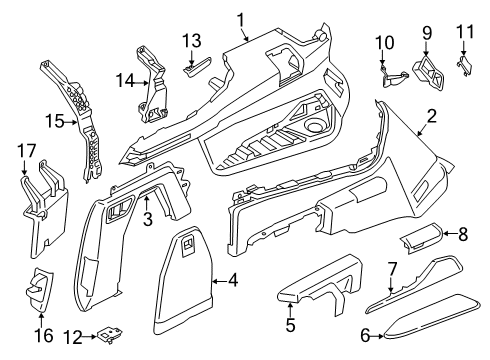 2025 BMW X7 Armrest Rear Left Diagram for 51475A378C5
