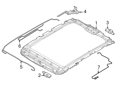2025 BMW i7 DRIVE PANORAMIC DISPLAY REAR Diagram for 61355A6C4B9