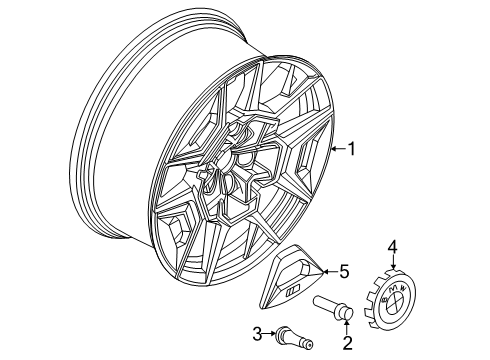 2023 BMW XM DISC WHEEL LT.ALLOY BLACK II Diagram for 36111543988