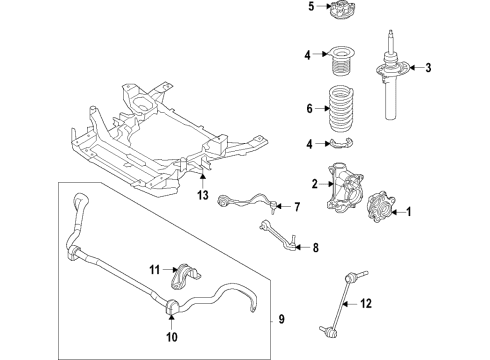 2023 BMW M3 Right Wishbone Diagram for 31108095652