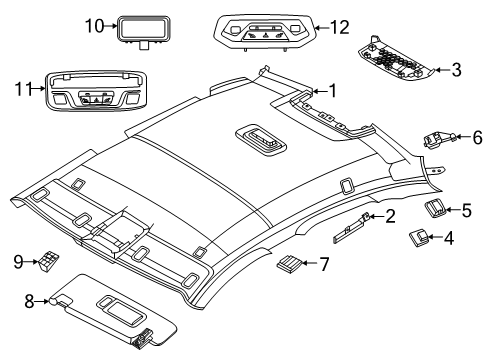 2025 BMW 228 xDrive Gran Coupe Interior Trim - Roof Diagram 2
