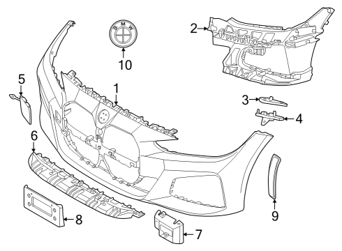 2025 BMW 430i xDrive Gran Coupe License-Plate Carrier Front Diagram for 51137887403