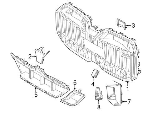 2023 BMW i7 Front Ornamental Grille Diagram for 51135A187D9
