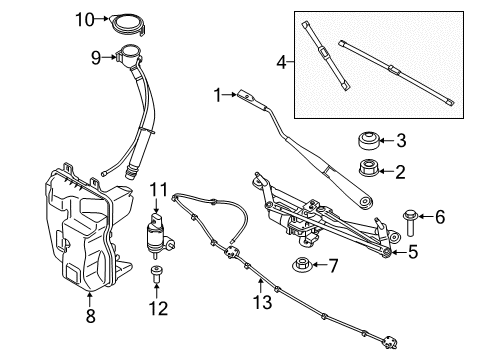 2021 BMW X1 LINKAGE FOR WIPER SYSTEM WIT Diagram for 61615A36E69