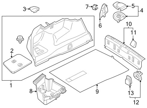 2025 BMW 740i CARGO FLOOR PANEL Diagram for 51479870591