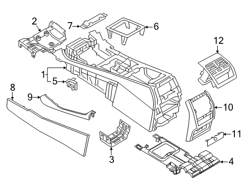 2023 BMW X7 Center Console Diagram for 51169108361