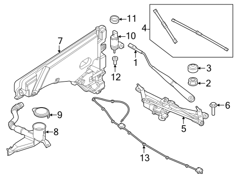 2024 BMW X1 LINKAGE WINDSHIELD WIPER WIT Diagram for 61619478831