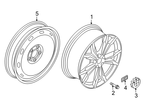 2024 BMW X2 DISC WHEEL LIGHT ALLOY MIDNI Diagram for 36116898053