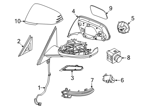 2025 BMW 228 xDrive Gran Coupe EXTERIOR MIRROR, HEATED, MEM Diagram for 51165A6DD15