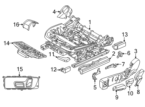 2022 BMW 230i SEAT ADJUSTMENT SWITCH, RIGH Diagram for 61319390116