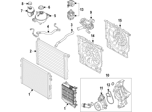 2022 BMW 745e xDrive COOLANT PUMP WITH SUPPORT Diagram for 11518742075