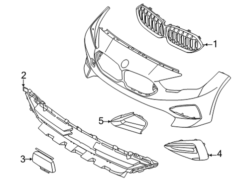 2022 BMW 228i Gran Coupe Grill Front Diagram for 51135A39372