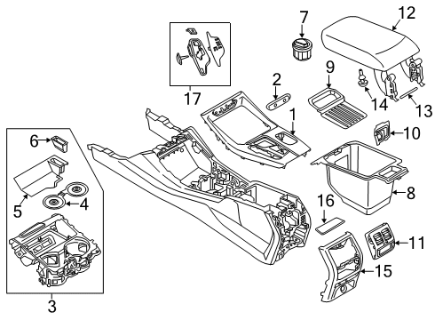 2021 BMW X4 Center Console Armrest Leather Diagram for 51169869441