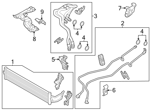 2023 BMW 740i Transmission Oil Cooler Line Diagram for 17229845895