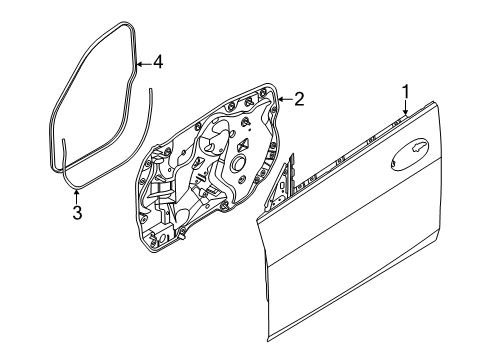 2025 BMW 228 xDrive Gran Coupe Door Edge Protection Front Diagram for 51725A5CC15