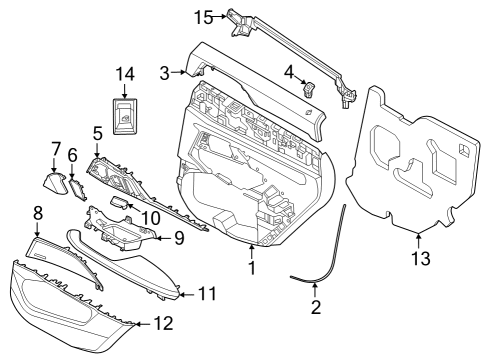 2023 BMW i4 ARMREST, DOOR REAR LEFT Diagram for 51425A46B05