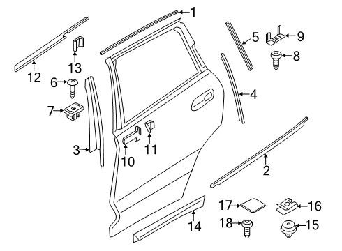 2024 BMW X4 M COVER, COLUMN C, DOOR, REAR Diagram for 51357416537