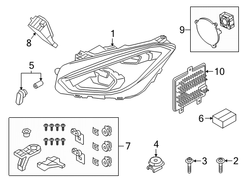 2022 BMW Z4 HEADLIGHT, LED, AHL, HIGH, R Diagram for 63115B41828
