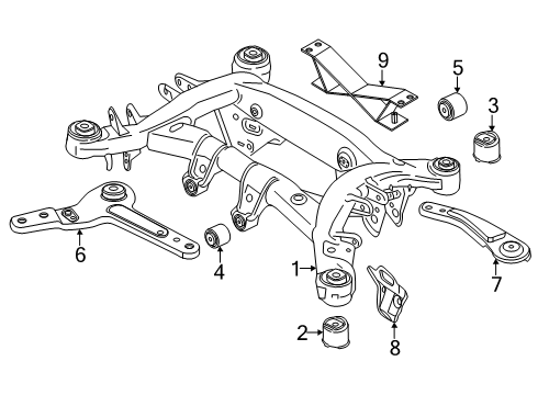 2025 BMW X3 Rubber Mounting Rear Diagram for 33308841935