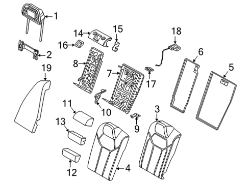 2023 BMW 430i Cover Backrest Leather Left Diagram for 52206977267
