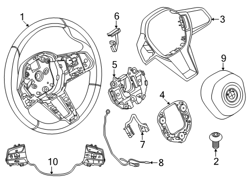 2025 BMW X2 SPORT STEERING WHEEL, LEATHE Diagram for 32305A4EE17