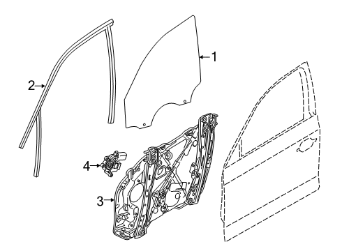 2022 BMW 330i xDrive DRIVE POWER WINDOW RIGHT FRO Diagram for 61355A5C892