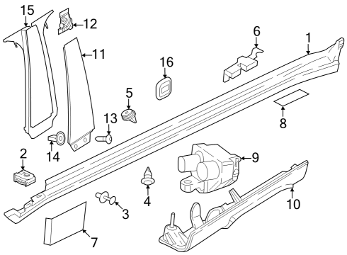 2025 BMW iX SEAL B-PILLAR TRIM PANEL LEF Diagram for 51338491331