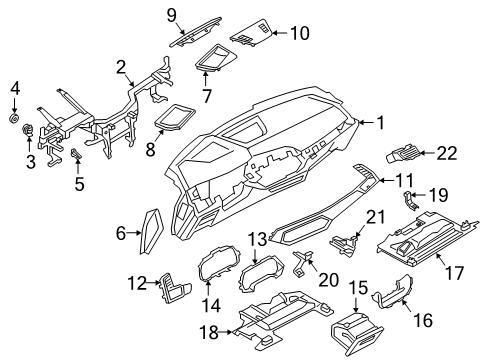 2022 BMW X7 Instrument Panel Leather Diagram for 51459471886