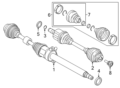 2021 BMW X2 Output Shaft Right Diagram for 31605A2E052