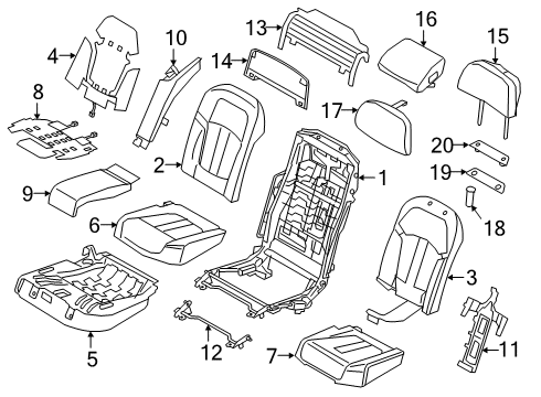 2022 BMW 740i xDrive Seat Heating Switch, Rear Right Diagram for 61319380202