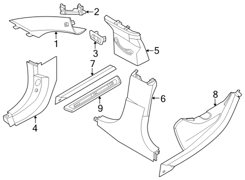 2025 BMW 430i Gran Coupe B-Column Upper Left Cover Diagram for 51438096441