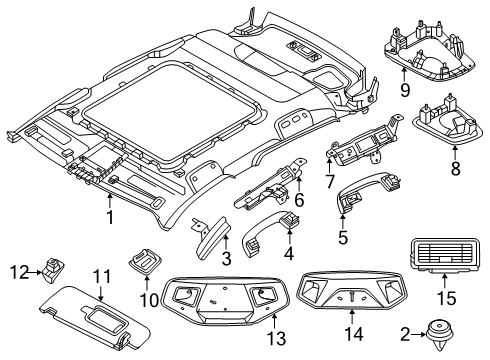2025 BMW X2 Interior Trim - Roof Diagram 2