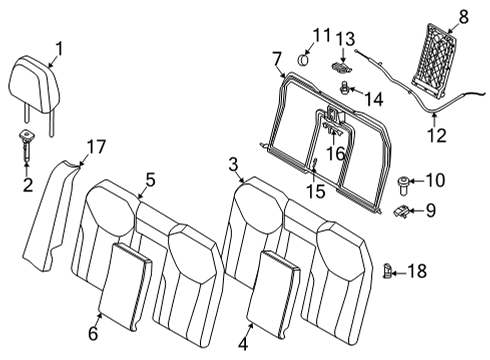 2023 BMW 430i FOAM PAD FOR BACKREST Diagram for 52206995365