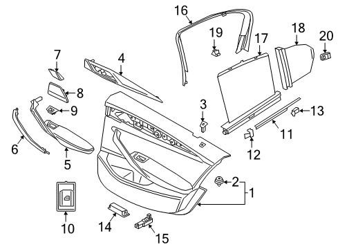 2022 BMW 530e Rear Right Armrest Diagram for 51427489296