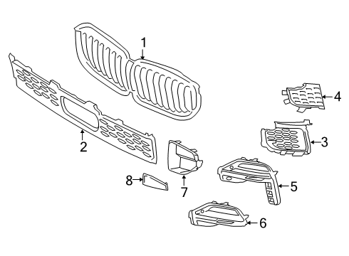 2021 BMW X5 M COVER PANEL FOR AIR INLET LE Diagram for 51115A1E051