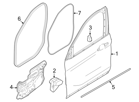 2025 BMW X1 KANTENSCHUTZ T R VORNE Diagram for 51725A2E819