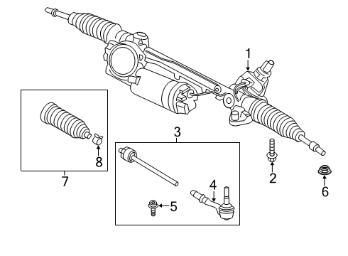 2025 BMW X7 STEERING GEAR Diagram for 32105B36A22