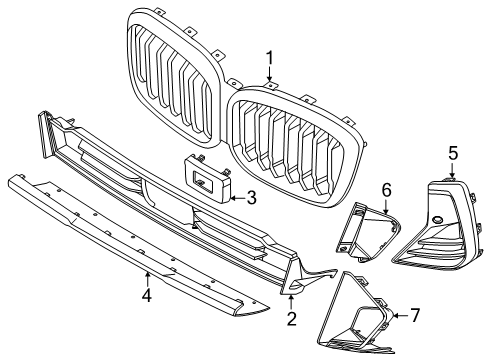 2024 BMW X3 M Grille & Components Diagram 2
