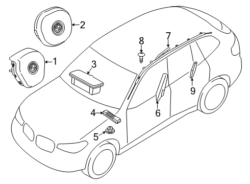 2024 BMW X7 AIRBAG UNIT FRONT PASSENGER Diagram for 72125A5AA66