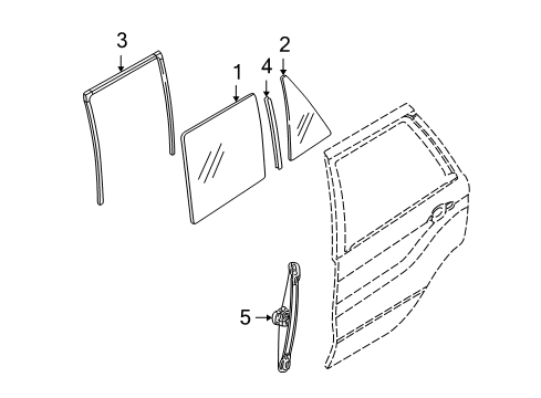 Fixed Door Window, Green, Right Diagram for 51348408424