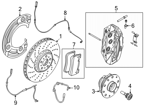 2025 BMW M5 BRAKE CALIPER HOUSING ROT LINKS Diagram for 34107909635