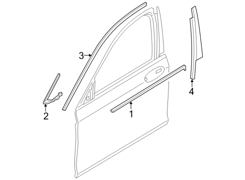 2024 BMW 740i B-PILLAR TRIM PANEL FRONT DO Diagram for 51339447519