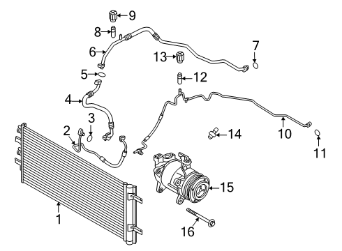 2025 BMW 228 xDrive Gran Coupe Pressure Hose Assembly Compressor Diagram for 64535B3FD99