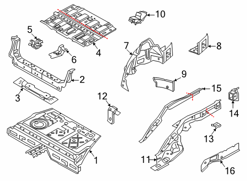 2025 BMW 228 xDrive Gran Coupe CROSS MEMBER CARGO AREA FLOO Diagram for 41119636007